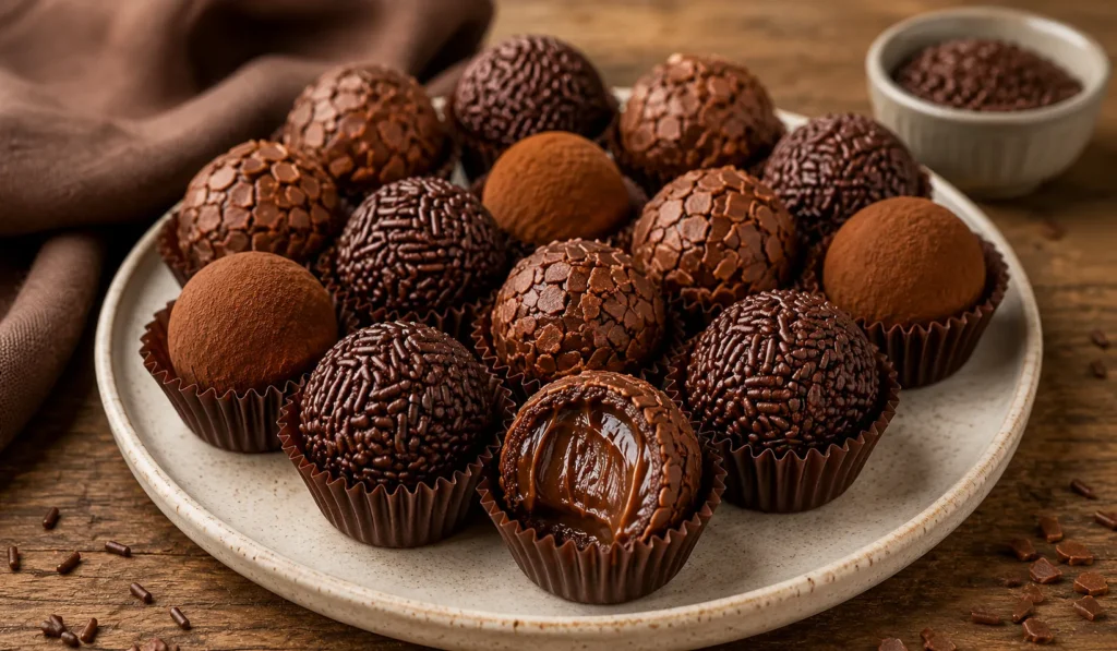 Brigadeiro gourmet cremoso com chocolate