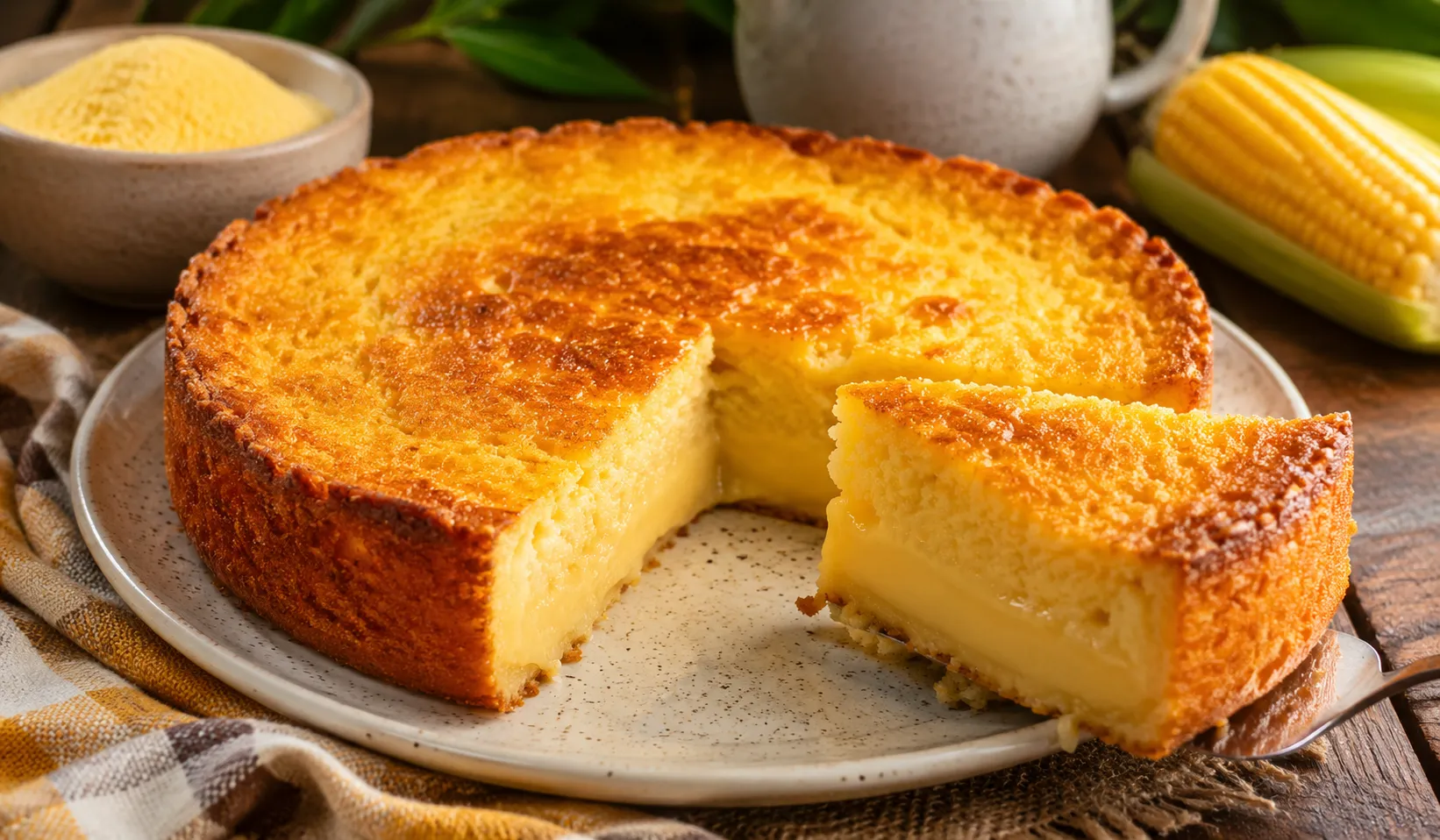 Aprenda a fazer bolo de fubá cremoso simples